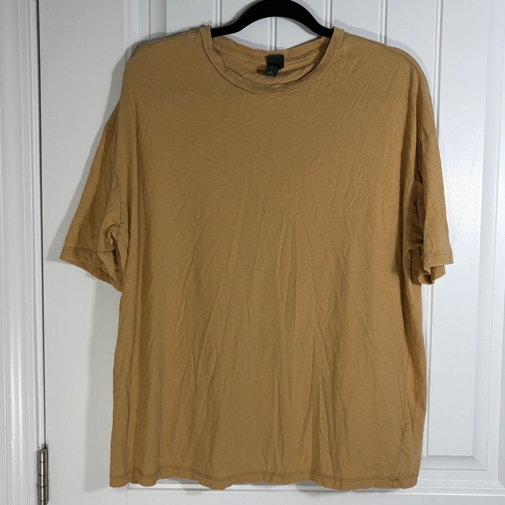 Wild Fable Womens Tan Cotton Short Sleeve Oversized T-Shirt Size S RN17730